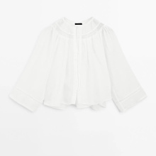 Women's French light and simple lace lightweight long sleeved shirt