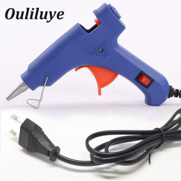 Mini Electric Heating Hot Melt Glue Gun Use 7mm Glue Stick Handy High Temp Heater Heat Gun Blue EU Plug Temperature Repair Tool