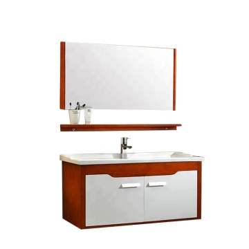 Vanités d'armoire de salle de bain pendue avec bassin et miroir en céramique - conception de meubles modernes