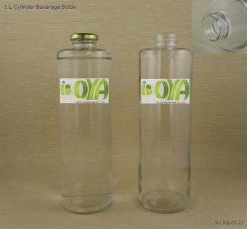 Large Cylinder Glass Mineral Water Bottle