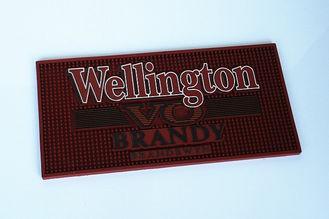 Red wide rectangle anti slip pvc bar runner mats , pub beer