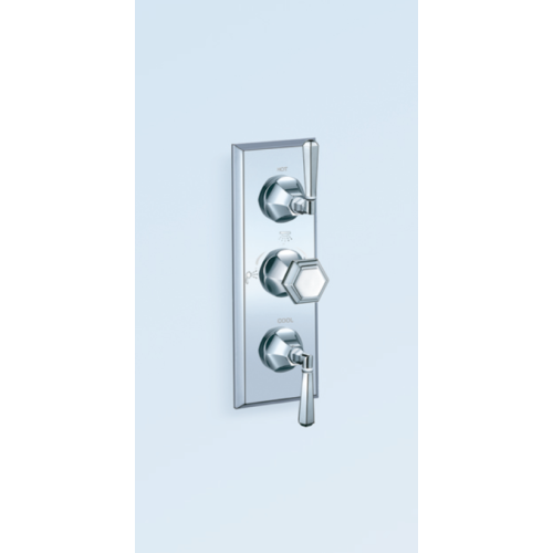 Thermostatique Triple Handle Chrome Shower Mixer ○