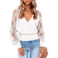 Women's Lace Patchwork Backless Sweater Tops