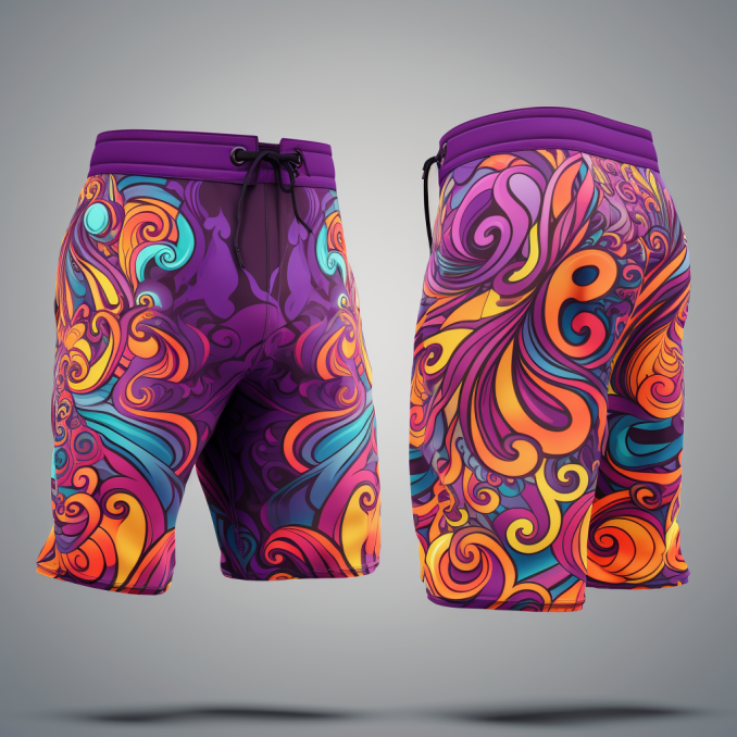 Summer Mens 2 em 1 Treinamento de academia shorts de fitness shorts de praia para homens Padrão impresso rápido Treinamento curto