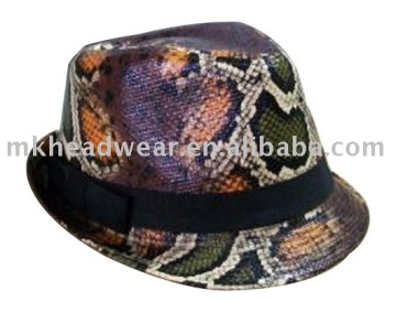 ladies leisure fake fur bucket hat with fulll printing