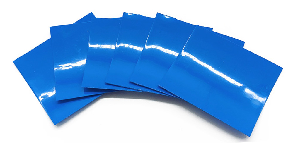 Blue shrink wrap bands