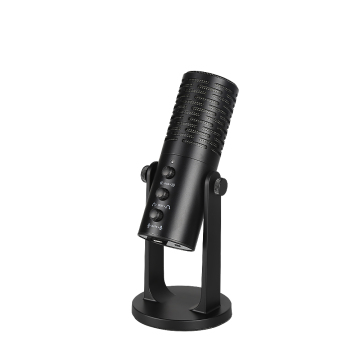 USB Live Streaming Condenser Microphone for Podcast and Gaming with LED Desk Stand