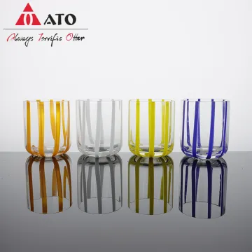 ATO Italy aesthetic colored shaded stripes Glass Tumbler