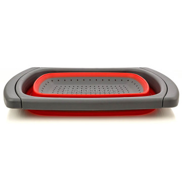 Over the Sink Kitchen Collapsible Colander with Extendable Handles