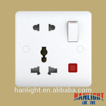16A 1 Gang 5 Pin Switched Multi Function Socket with Neon
