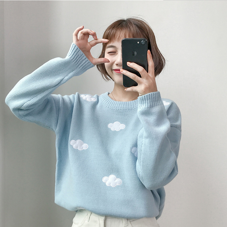 Frauen Vintage Y2K Kawaii Pullover