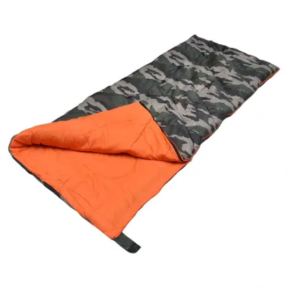 Warm Weather Mountain Climbing Camouflage Sleeping Bag & Polyester Camping Travel Bag