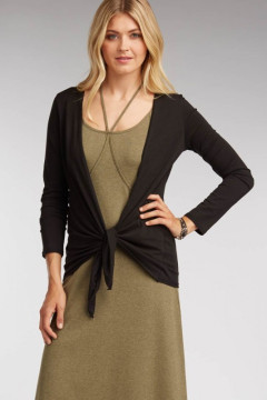 Damen Cashmere Cardigan mit Krawatte