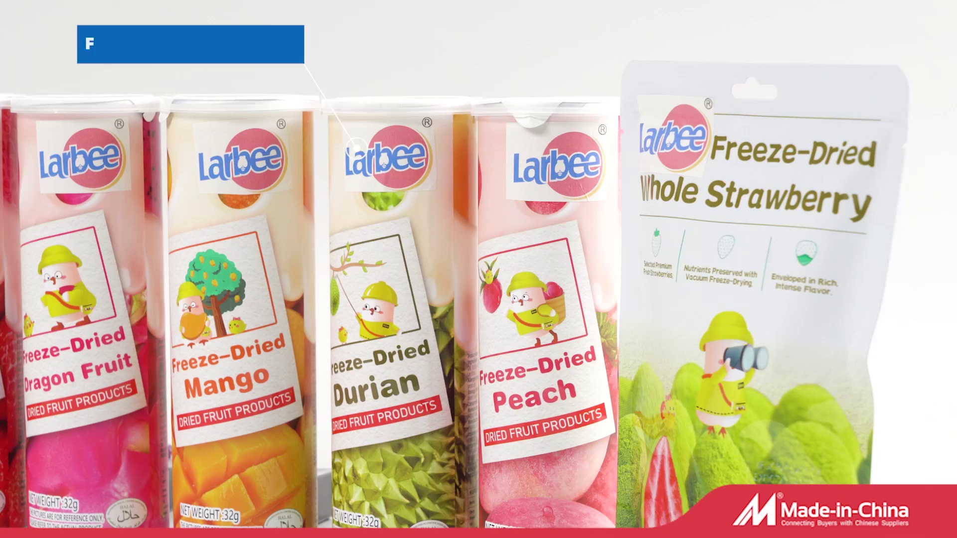 Larbee New Launch 32g Freeze-Dried Fruit Candy in Jar