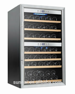 66bottles 190L 7 pcs dual zone compressor wine fridge