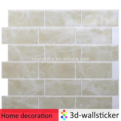 Factory wholesale peel and impress adhesive vinyl tile backsplash