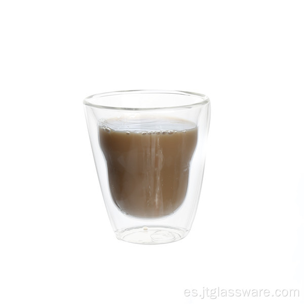 Taza de café expreso de vidrio de doble pared
