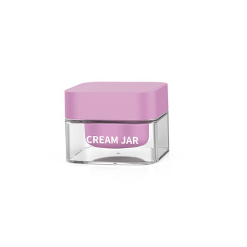 oem customized logo acrylic best quality 50g 30g clear square cosmetic packaging plastic face cream jars with lids