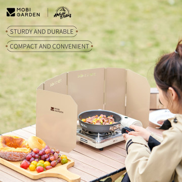 Foldable Camping Wind Shield Deflector for Outdoor Aluminum Cooker
