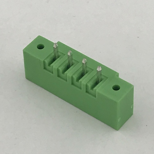 Bloque de terminales verde PCB de ángulo recto de paso de 3,81 mm
