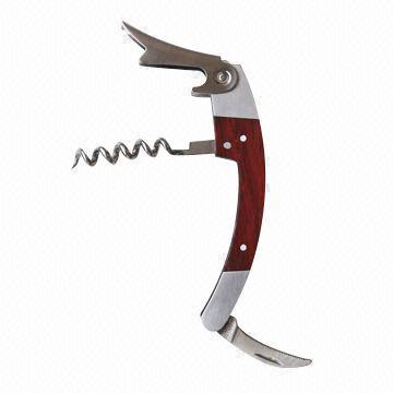 Waiter's Corkscrew with Wooden Handle and Closed Length of 11.0cm