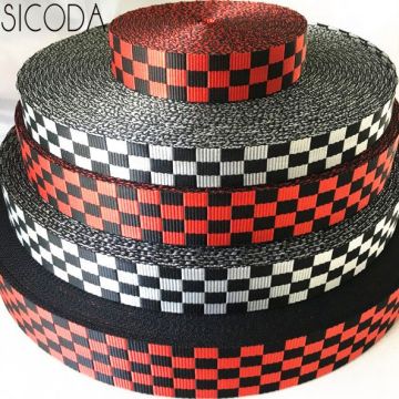 SICODA Heavy duty nylon webbing strong binding tape bag strap checker style 2.8/3/3.8/5cm 5meters