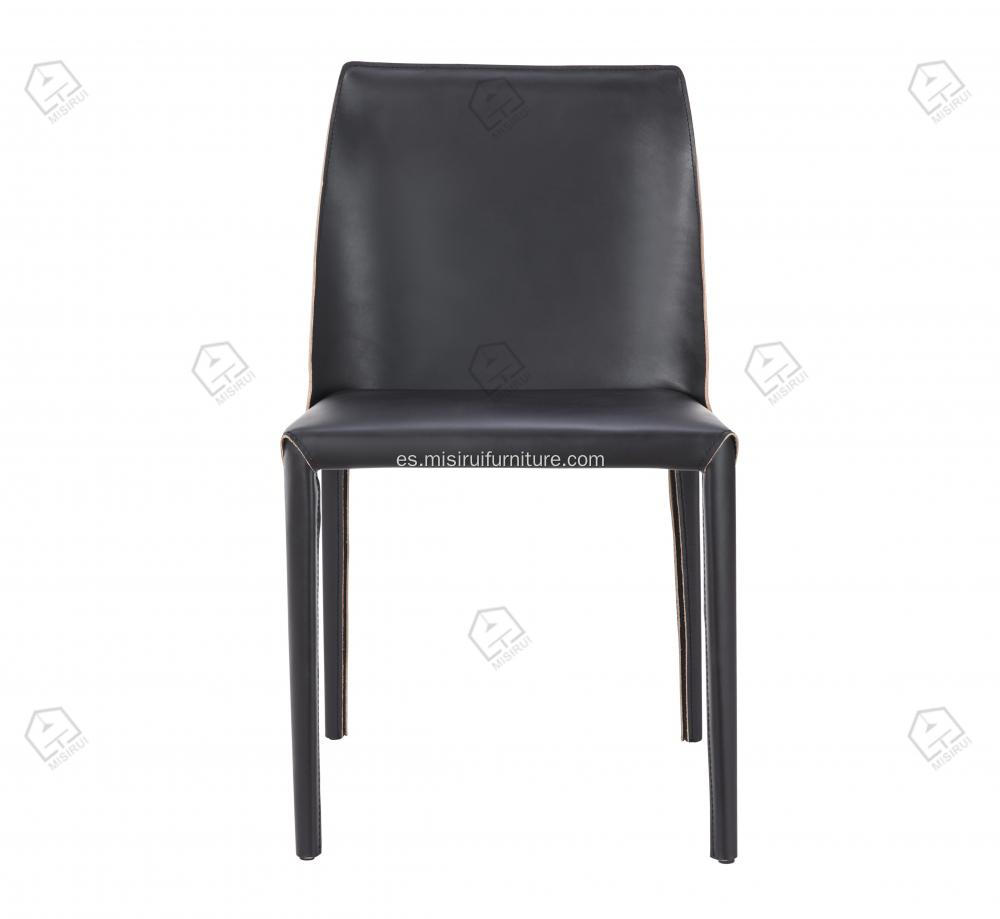 Sillas de comedor de espuma de cuero de silla negra de alta densidad