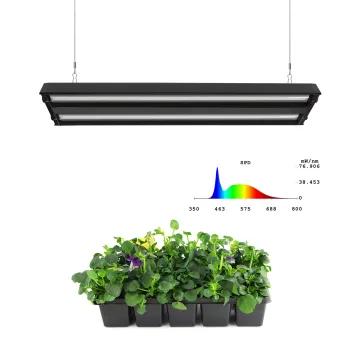 T5 6400K LED Hydroponics Lights 2FT Dual Lamp Grow Light Fixture with Power Cord