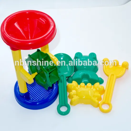 Sand Wheel Beach Toy Set for Kids with Shovels, Rakes, Animal Sand Mold