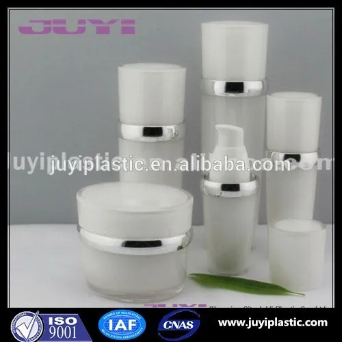 Acrylic lotion bottle; white cosmetic bottle ;cone plastic bottle cosmetic packaging