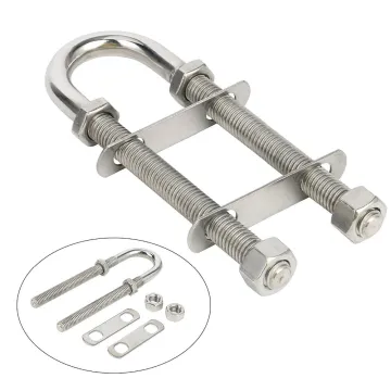 Marine Hardware: Polished Stainless Steel U Bolt with Plate and Nuts for Boats