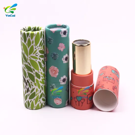 Wholesale mini colorful cosmetic outer packaging tube empty paper lipstick tube