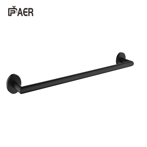 Wall Mounted Single Layer Black Towel Rack