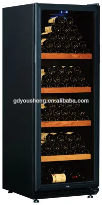 plastic single zone wine cooler direct cooling wine cooler USZ-128( 380 Liters128 bottles)with single zone