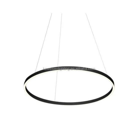 Environment-Friendly 45cm Circular LED Hanging Lamp with Curved Black Aluminum Profile