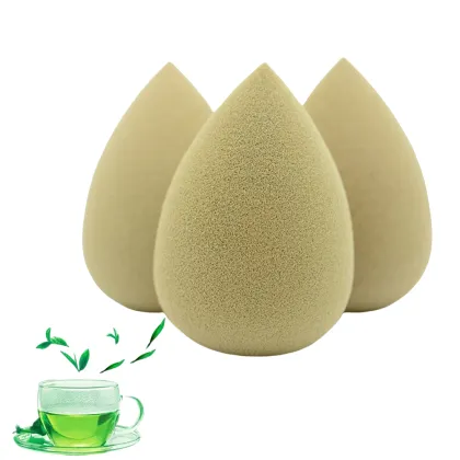 Custom Green Tea Beauty Sponge - Luxury Biodegradable Vegan Makeup Sponge