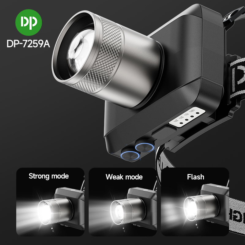 Rechargeable LED Headlamp Headlight Adjustable 18650 Battery-DP