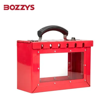 12-Padlock Combined Red Storage Group Lockout Box with Display Window