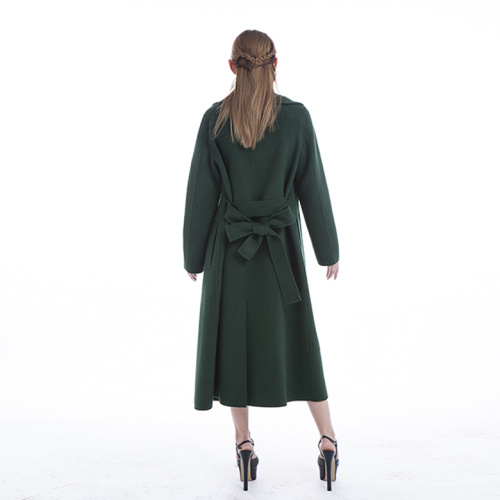 Green 100% pure cashmere overcoat