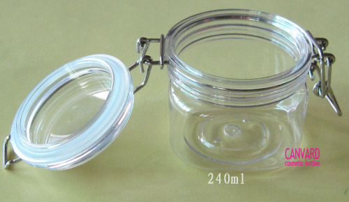 240g square plastic jam jar
