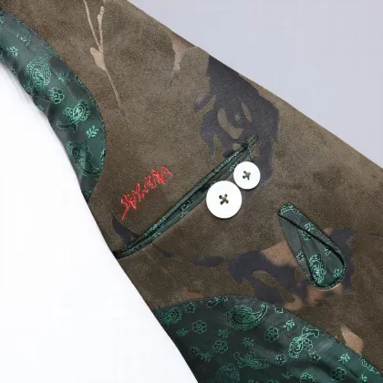 Custom Printing Fashion Men's Green Blazer Suit