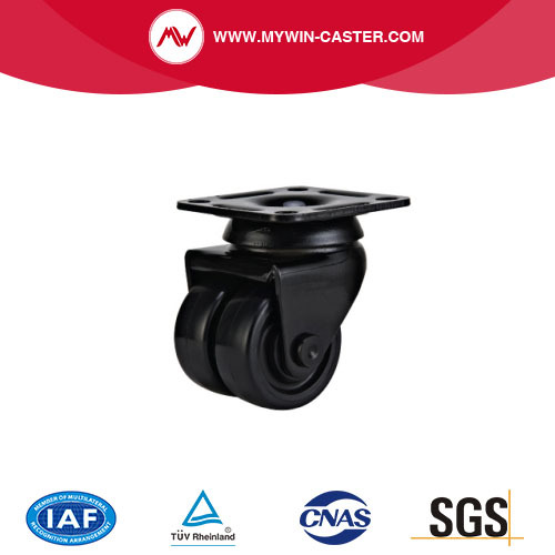 Caster de nylon pivotant à basse gravité avec roues jumelles