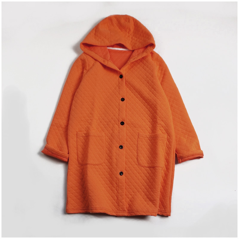 100 Cotton Quilted Coat With Hood 2