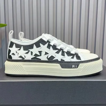 Luxury Amiry Canvas Shoes - Embroidered 'Am' Letter Style Trainer