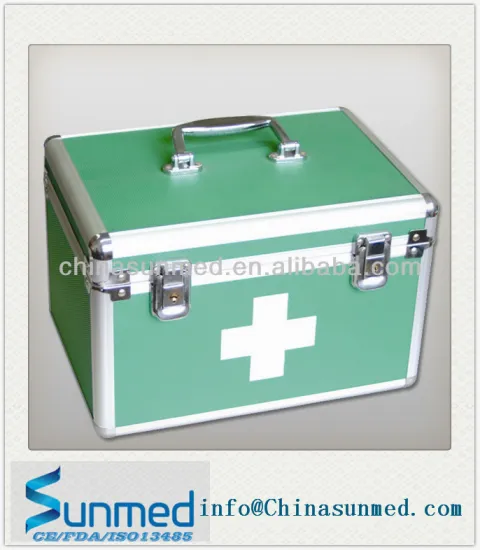Green first aid metal box