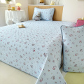 Capa de cama de algodão lavado respirável e ultramacia