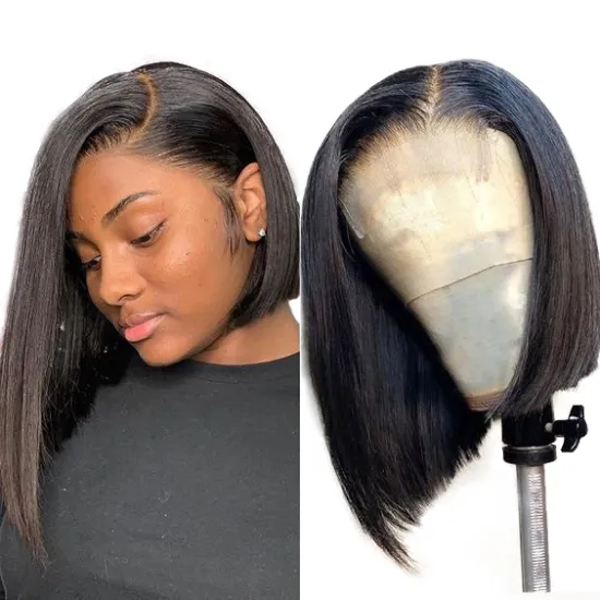 Factory Wholesale Bob Transparent Lace Wigs Human Hair, Brazilian Bob HD Lace Wig, Curly Short Bob Wigs 100% Human Hair
