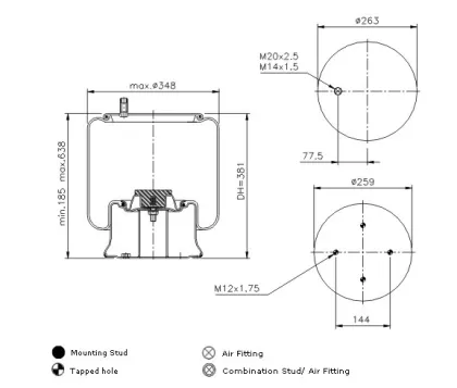 Air Bag E8747 for Hendrickson: Hs251087