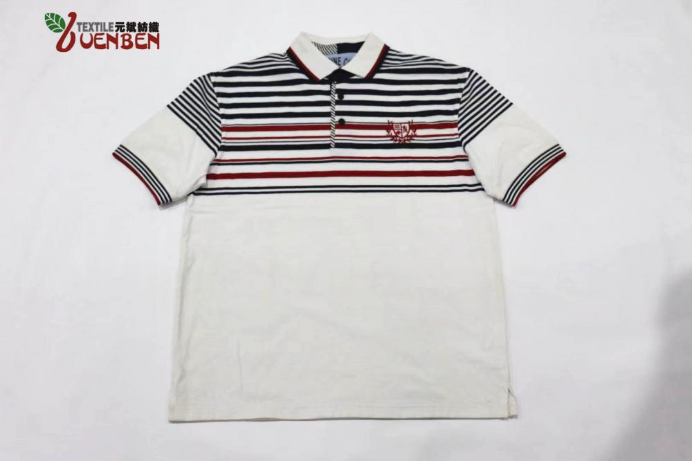 Polo de rayas YD para hombre con tapeta de ribete