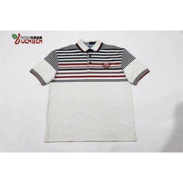 Polo de rayas YD para hombre con tapeta de ribete